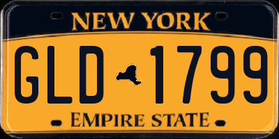 NY license plate GLD1799