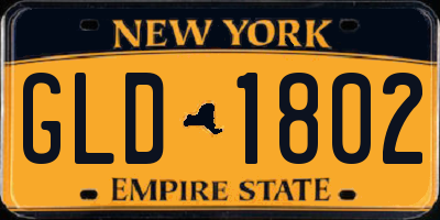 NY license plate GLD1802