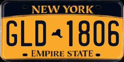 NY license plate GLD1806