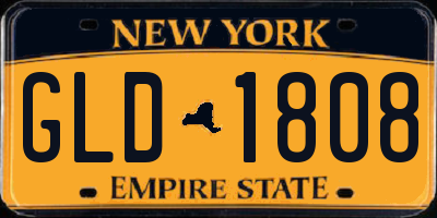NY license plate GLD1808