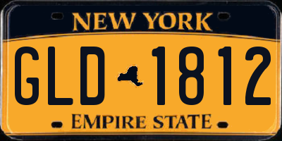 NY license plate GLD1812