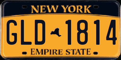 NY license plate GLD1814
