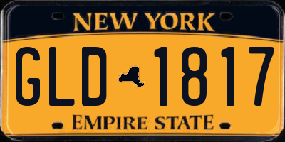 NY license plate GLD1817