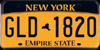 NY license plate GLD1820