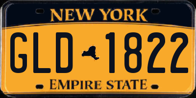 NY license plate GLD1822