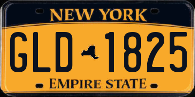 NY license plate GLD1825