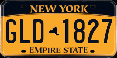 NY license plate GLD1827
