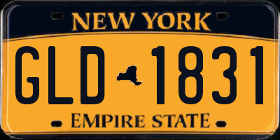 NY license plate GLD1831
