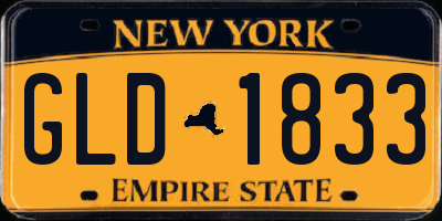 NY license plate GLD1833