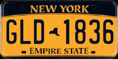 NY license plate GLD1836