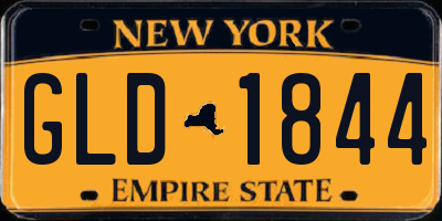 NY license plate GLD1844
