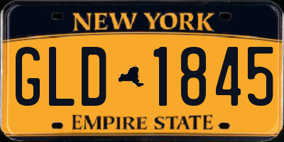 NY license plate GLD1845
