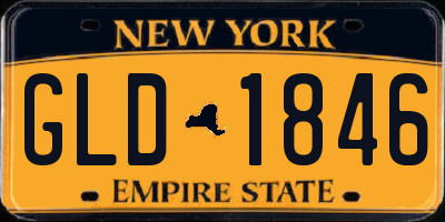 NY license plate GLD1846
