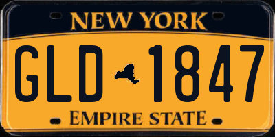 NY license plate GLD1847