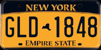NY license plate GLD1848