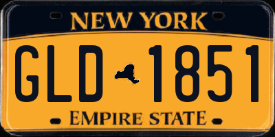 NY license plate GLD1851