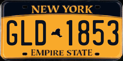 NY license plate GLD1853
