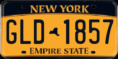 NY license plate GLD1857