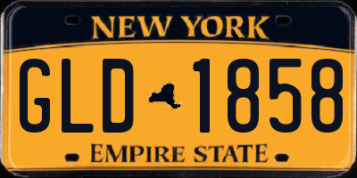 NY license plate GLD1858