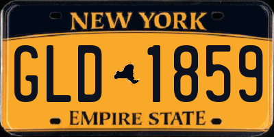 NY license plate GLD1859