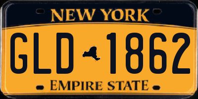 NY license plate GLD1862
