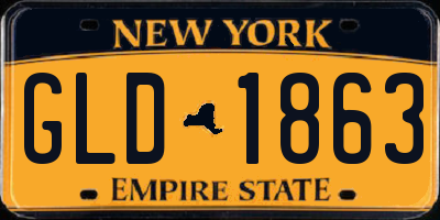 NY license plate GLD1863