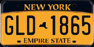 NY license plate GLD1865