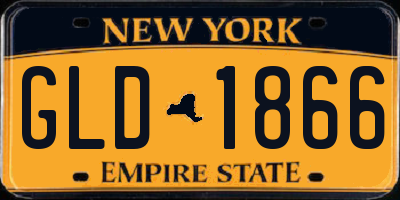 NY license plate GLD1866