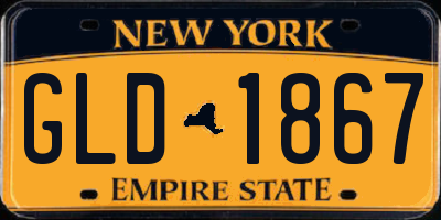 NY license plate GLD1867