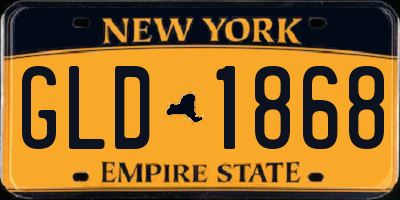 NY license plate GLD1868