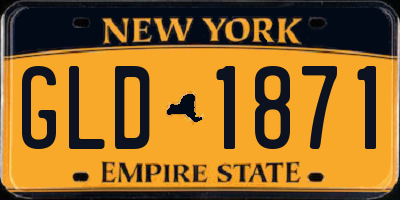 NY license plate GLD1871