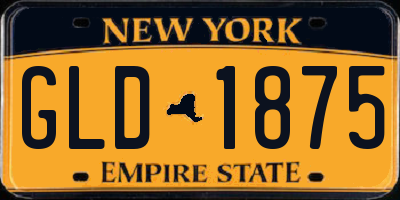 NY license plate GLD1875