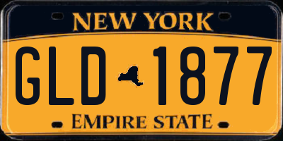 NY license plate GLD1877