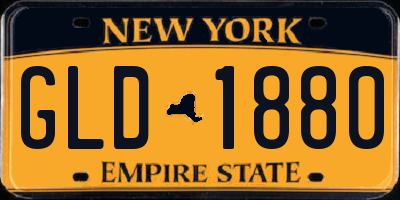 NY license plate GLD1880