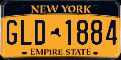 NY license plate GLD1884