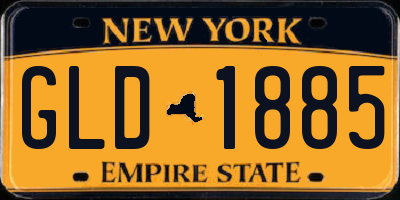 NY license plate GLD1885