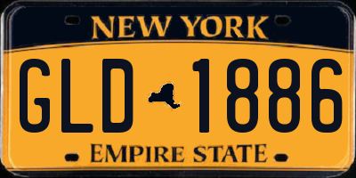 NY license plate GLD1886