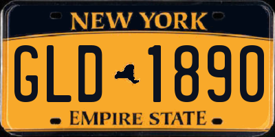 NY license plate GLD1890