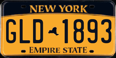 NY license plate GLD1893