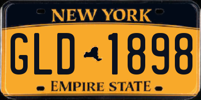 NY license plate GLD1898