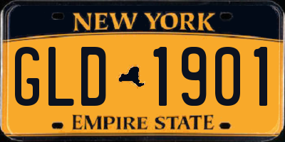 NY license plate GLD1901