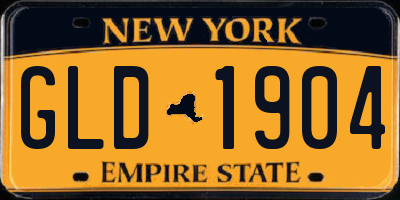 NY license plate GLD1904