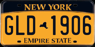 NY license plate GLD1906
