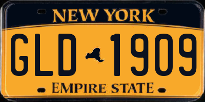 NY license plate GLD1909