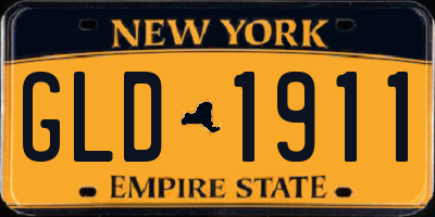 NY license plate GLD1911
