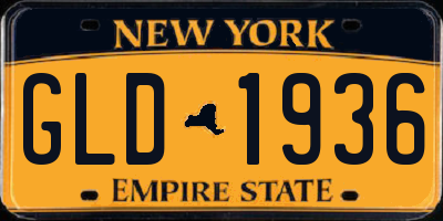 NY license plate GLD1936