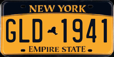 NY license plate GLD1941