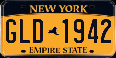 NY license plate GLD1942