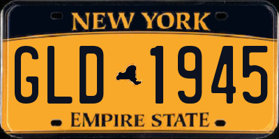 NY license plate GLD1945
