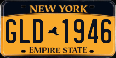NY license plate GLD1946